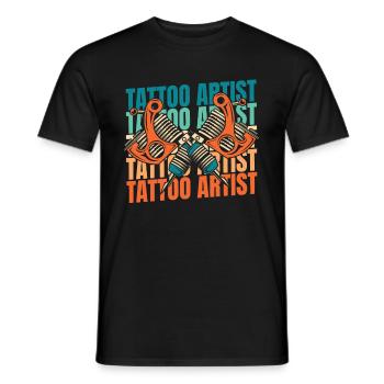 Tattoo artist tattoo - Men's T-Shirt - black - Front - AI Model Male 178 light (178cm)