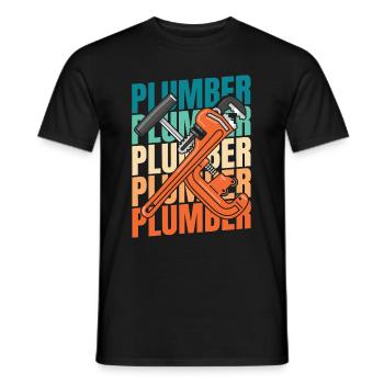 Plombier Plombier - T-shirt homme - noir - Devant - AI Model Male 178 light (178cm)