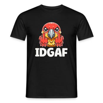 Perroquet Idgaf - T-shirt homme - noir - Devant - AI Model Male 178 light (178cm)