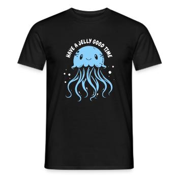 Passez un bon moment en gelée - Méduse avec des tentacules - T-shirt homme - noir - Devant - AI Model Male 178 light (178cm)