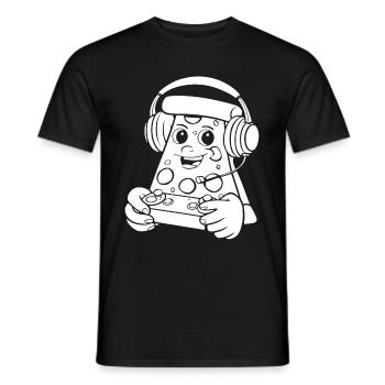 Gamer Gaming Pizza Gaming Controller - Männer T-Shirt - Schwarz - Vorne - AI Model Male 178 light (178cm)