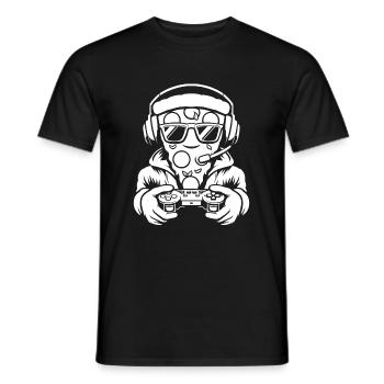 Gamer Gaming Pizza Gaming Controller - Männer T-Shirt - Schwarz - Vorne - AI Model Male 178 light (178cm)