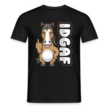 Horse Equestrian Idgaf - Men's T-Shirt - black - Front - AI Model Male 178 light (178cm)