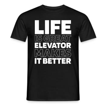 Elevator Elevator - Men's T-Shirt - black - Front - AI Model Male 178 light (178cm)