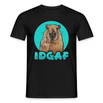 Capybara Wasserschwein Idgaf - Men's T-Shirt - black - Front - AI Model Male 178 light (178cm)