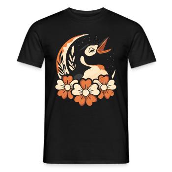Penguin Wild Flowers Floral Moon - Men's T-Shirt - black - Front - AI Model Male 178 light (178cm)