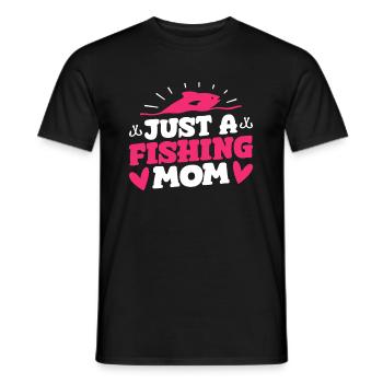 Angler Angeln Just A Fishing Mom - Men's T-Shirt - black - Front - AI Model Male 178 light (178cm)