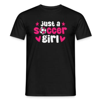 Joueur de football Juste une fille de football - T-shirt homme - noir - Devant - AI Model Male 178 light (178cm)