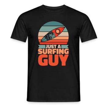 Surfer Surfen Just A Surfing Guy - Men's T-Shirt - black - Front - AI Model Male 178 light (178cm)
