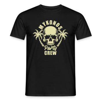Mykonos Party Crew - ça s’intensifie de toute façon - T-shirt homme - noir - Devant - AI Model Male 178 light (178cm)