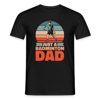 Badminton Federball Vater Just A Badminton Dad - Men's T-Shirt - black - Front - AI Model Male 178 light (178cm)
