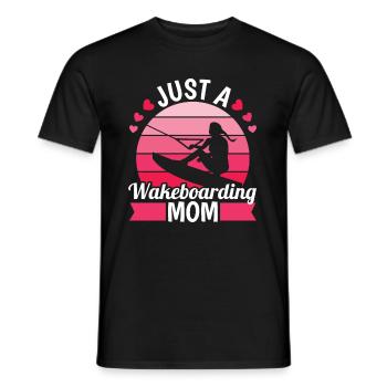 Wakeboard Wakeboarder Just A Wakeboarding Mom - Männer T-Shirt - Schwarz - Vorne - AI Model Male 178 light (178cm)