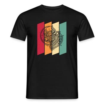 Cow Farmer Livestock Moon Phases - Men's T-Shirt - black - Front - AI Model Male 178 light (178cm)