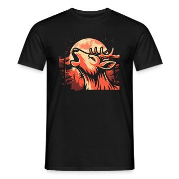 Cerf Lune Hurlement - T-shirt homme - noir - Devant - AI Model Male 178 light (178cm)