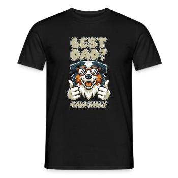 Berger Australien Père Meilleur Papa Pawsibly - T-shirt homme - noir - Devant - AI Model Male 178 light (178cm)