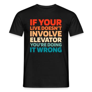 Elevator Elevator - Men's T-Shirt - black - Front - AI Model Male 178 light (178cm)