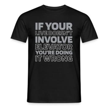 Elevator Elevator - Men's T-Shirt - black - Front - AI Model Male 178 light (178cm)