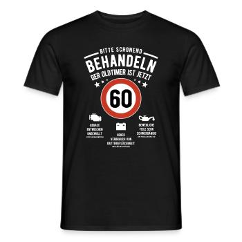 Oldtimer schonend behandeln - 60. Geburtstag - Männer T-Shirt - Schwarz - Vorne - AI Model Male 178 light (178cm)