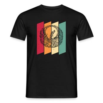 Horse Equestrian Wild Flowers Floral Moon - Men's T-Shirt - black - Front - AI Model Male 178 light (178cm)