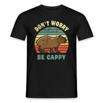 Don't worry be Cappy - Capybara - Männer T-Shirt - Schwarz - Vorne - AI Model Male 178 light (178cm)
