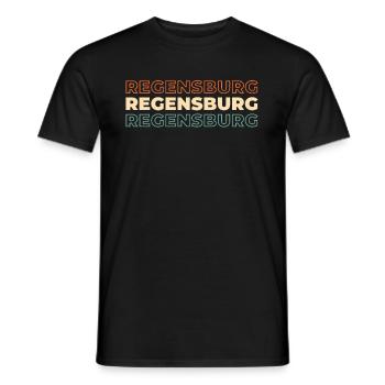 German city Regensburg Bavaria - Men's T-Shirt - black - Front - AI Model Male 178 light (178cm)
