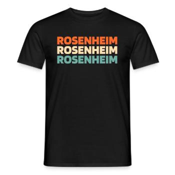 German city of Rosenheim, Bavaria - Men's T-Shirt - black - Front - AI Model Male 178 light (178cm)
