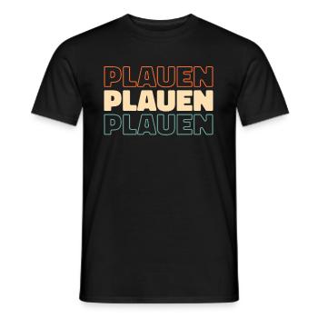 Ville allemande de Plauen, Saxe - T-shirt homme - noir - Devant - AI Model Male 178 light (178cm)