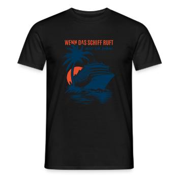 Wenn das Schiff ruft muss ich gehen - Kreuzfahrt - Männer T-Shirt - Schwarz - Vorne - AI Model Male 178 light (178cm)