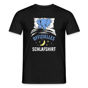 Offizielles Schlafshirt lustiges Elefant Geschenk - Männer T-Shirt - Schwarz - Vorne - AI Model Male 178 light (178cm)