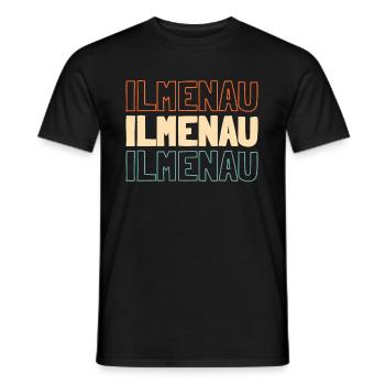 German city Ilmenau, Thuringia - Men's T-Shirt - black - Front - AI Model Male 178 light (178cm)