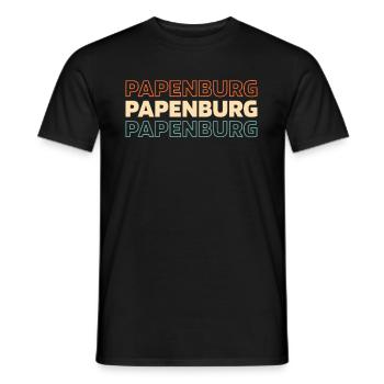 German city of Papenburg Lower Saxony - Men's T-Shirt - black - Front - AI Model Male 178 light (178cm)