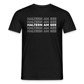 German city of Haltern can be seen - Men's T-Shirt - black - Front - AI Model Male 178 light (178cm)