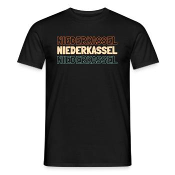German city Niederkassel North Rhine-Westphalia - Men's T-Shirt - black - Front - AI Model Male 178 light (178cm)