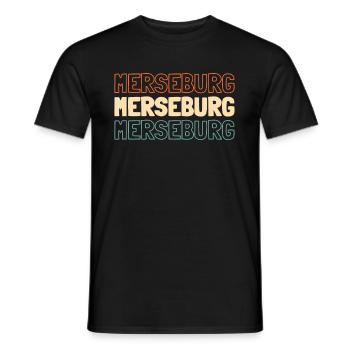 German city Merseburg Saxony-Anhalt - Men's T-Shirt - black - Front - AI Model Male 178 light (178cm)