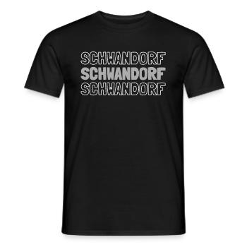 German city of Schwandorf, Bavaria - Men's T-Shirt - black - Front - AI Model Male 178 light (178cm)