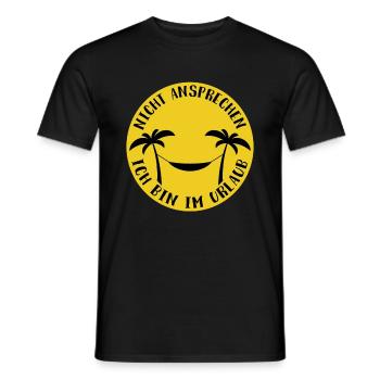 Nicht ansprechen, bin im Urlaub - Männer T-Shirt - Schwarz - Vorne - AI Model Male 178 light (178cm)