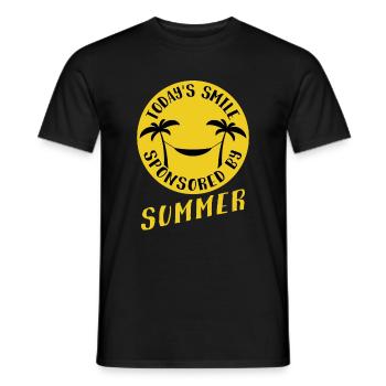 Smile sponsored by summer - Palmen - Hammock - Men's T-Shirt - black - Front - AI Model Male 178 light (178cm)