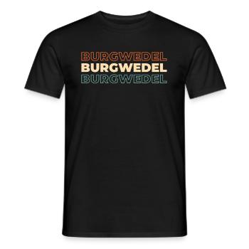 German city Burgwedel, Lower Saxony - Men's T-Shirt - black - Front - AI Model Male 178 light (178cm)
