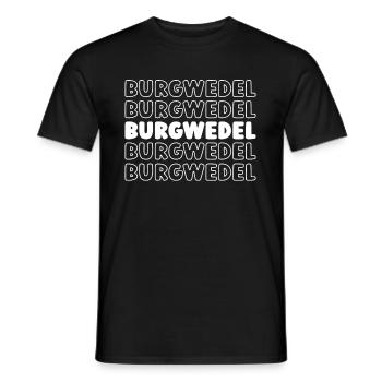 German city Burgwedel, Lower Saxony - Men's T-Shirt - black - Front - AI Model Male 178 light (178cm)
