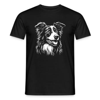 Border Collie - Fan de chiens - T-shirt homme - noir - Devant - AI Model Male 178 light (178cm)
