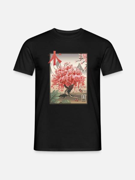 Kawaii Geisha Japanese Traditional Glitch cadeau - T-shirt homme - noir