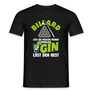 Billard löst die meisten meiner Probleme - Gin - Männer T-Shirt - Schwarz - Vorne - AI Model Male 178 light (178cm)