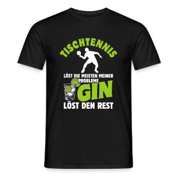 Tischtennis löst die meisten meiner Probleme, Gin - Männer T-Shirt - Schwarz - Vorne - AI Model Male 178 light (178cm)