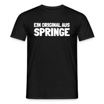 German city of Springe, Lower Saxony - Men's T-Shirt - black - Front - AI Model Male 178 light (178cm)