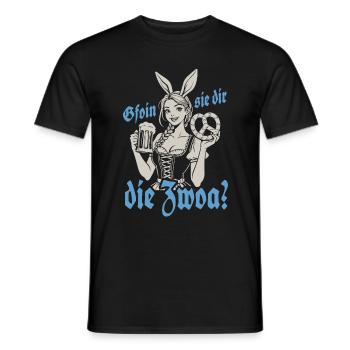 Gefallen sie dir, die Zwei? Dirndl Bier & Bretzen - Männer T-Shirt - Schwarz - Vorne - AI Model Male 178 light (178cm)