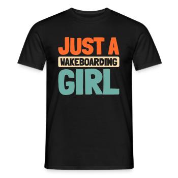Wakeboard Wakeboarder Just A Wakeboarding Girl - Männer T-Shirt - Schwarz - Vorne - AI Model Male 178 light (178cm)