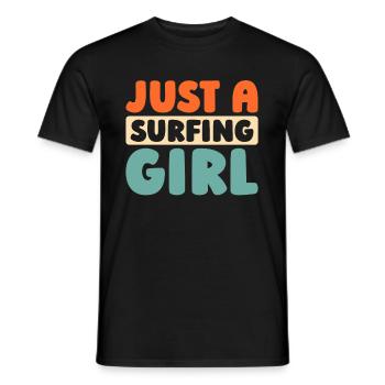 Surfer Surfen Juste une Surfeuse Fille - T-shirt homme - noir - Devant - AI Model Male 178 light (178cm)