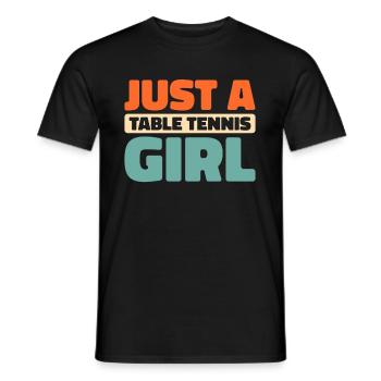 Tischtennis Pingpong Just A Table Tennis Girl - Men's T-Shirt - black - Front - AI Model Male 178 light (178cm)
