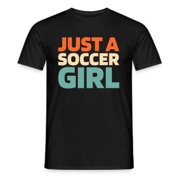 Joueur de football Juste une fille de football - T-shirt homme - noir - Devant - AI Model Male 178 light (178cm)