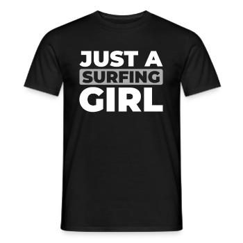 Surfer Surfen Juste une Surfeuse Fille - T-shirt homme - noir - Devant - AI Model Male 178 light (178cm)
